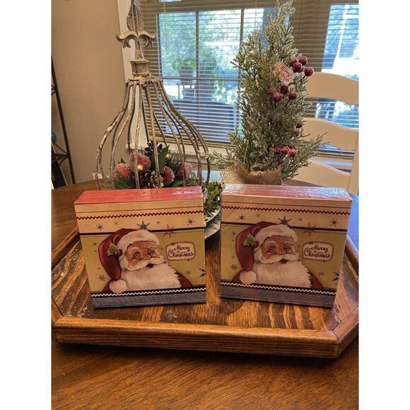 Vintage Christmas Paper Napkins In Box Kimberly Poloson Stripes 40 Napkins - Picture 1 of 11